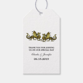 Gold Elegante Dragons Wedding Gift Tags Geschenkanhänger