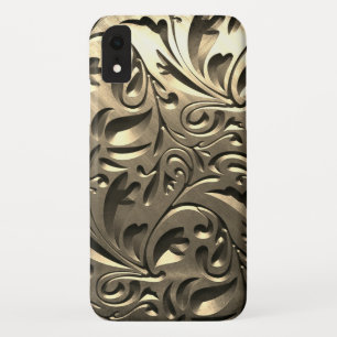 Gold elegante Gravur aus Metall abstrakt Case-Mate iPhone Hülle