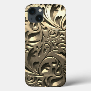 Gold elegante Gravur aus Metall abstrakt Case-Mate iPhone Hülle