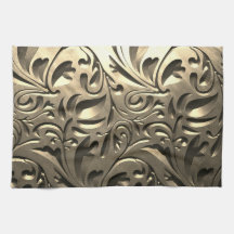 Gold elegante Gravur aus Metall abstrakt