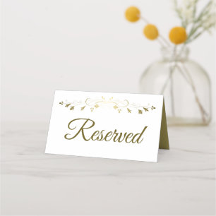 Gold Elegante Hochzeit Reservierte Platzkarte