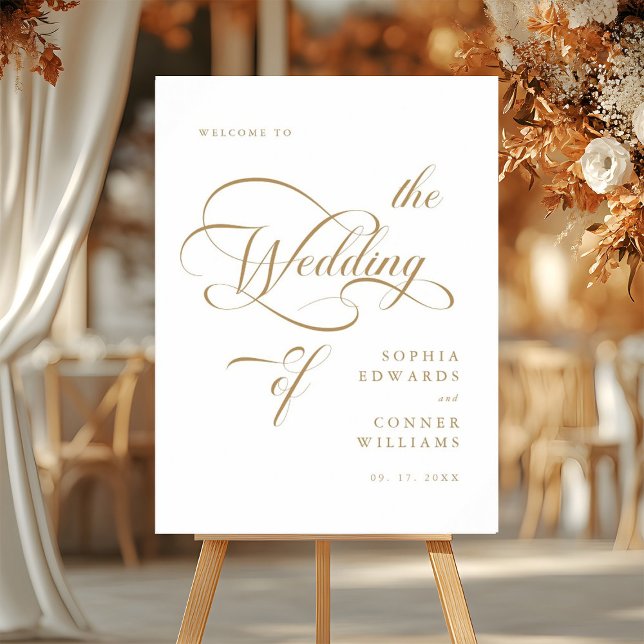 Gold Elegante Klassik Wedding Willkommenszeichen Poster (Von Creator hochgeladen)