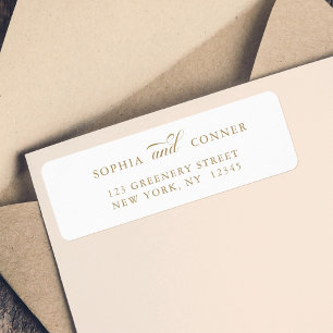 Gold Elegante klassische Rücksendeadresse