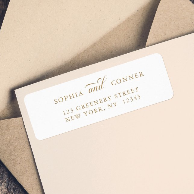 Gold Elegante klassische Rücksendeadresse (Von Creator hochgeladen)