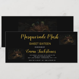 Gold Elegante Masquerade Maske Thema 16 . Geburtst Einladung