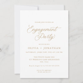 Gold Elegante Moderne kalligraphische Engagement P Einladung