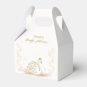 Gold Elegante Princess Swan Butterfly Baby Shower Geschenkschachtel