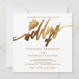 Gold Elegante Script-Einladung Einladung