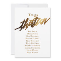 Gold Elegante Script-Tischnummer 13 Seating Chart