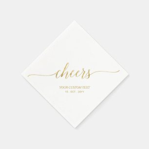 Gold Elegante stilvolle Beschriftung Prost Event Serviette