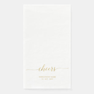Gold Elegante stilvolle Beschriftung Prost Event Serviette