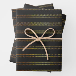 Gold Elegante Verziert Romantik Geschenkpapier Set