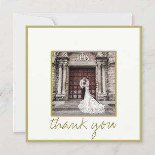 Gold Elegante Vielen Dank für Ihre Hochzeit Foto-K Einladung