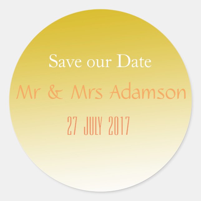 Gold Elegante Wedding Sticker (Vorderseite)