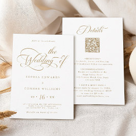Gold Eleganter Charme Hochzeit in einem Einladung