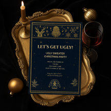 Gold Eleganter Hässlicher Weihnachtspulover-Weihna