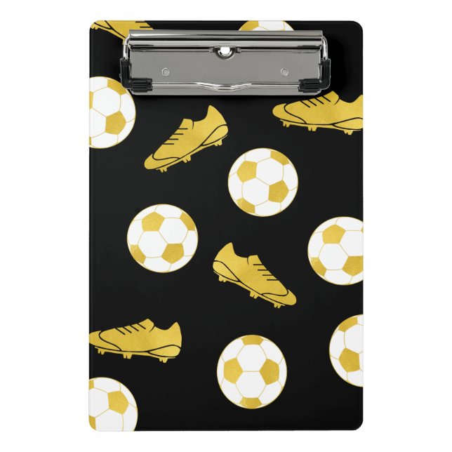 Gold Eleganter klassischer Fußball reinigt Ball Bl Mini Klemmbrett (Vorderseite)