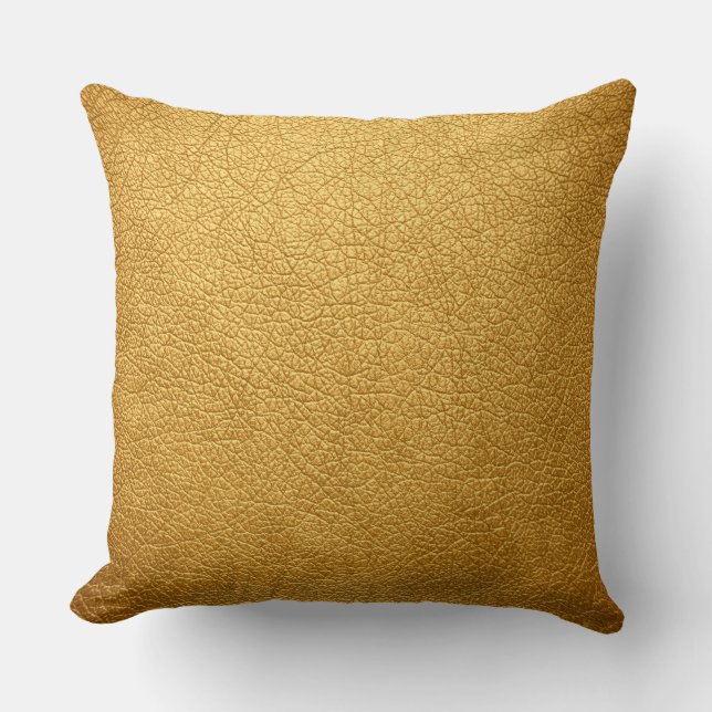 Gold Eleganter Leather Look Kissen (Vorderseite)