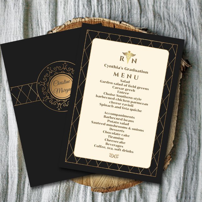 Gold Eleganter Verzierter romantischer medizinisch Einladung ("The Golden Touch: Crafting an Elegant Medical Graduation Dinner Invitation":#receptionmenu)