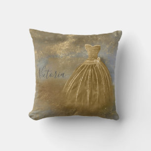 Gold Elegantes Abendkleid mit Namen  Kissen