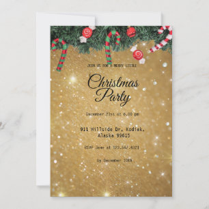 Gold Elegantes Einfaches Modernes Weihnachts-Party Einladung