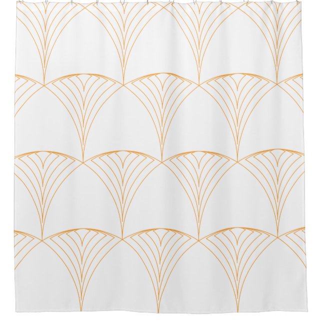 Gold, elegantes, einfaches, traditionelles Muster Duschvorhang (Vorderseite)