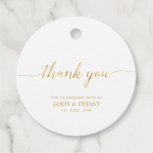 Gold Elegantes Script-Gastgeschenk Vielen Dank für Geschenkanhänger