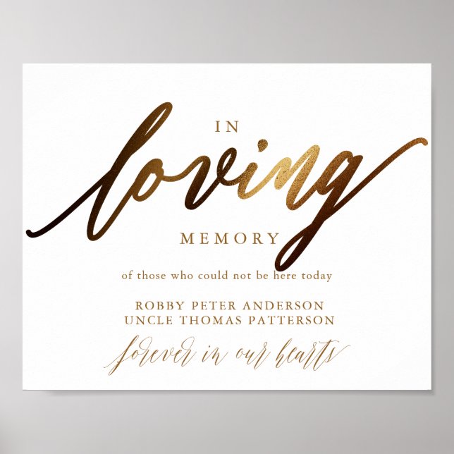 Gold Elegantes Script Typografy Poster (Vorne)