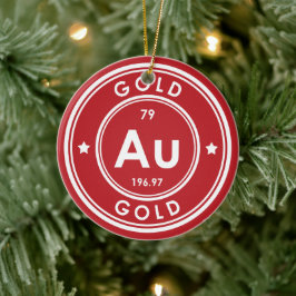 Gold Element Rote Keramik Ornament