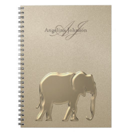 Gold Elephant Luxury Mit Monogramm Notizblock