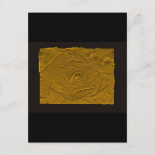 Gold Emboss Look Rose Postkarte