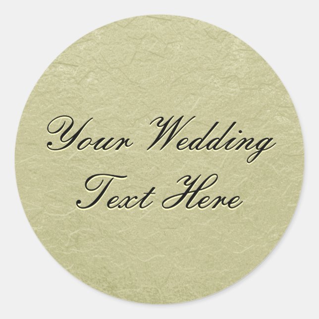 Gold Embossed Look Wedding Siegel Runder Aufkleber (Vorderseite)