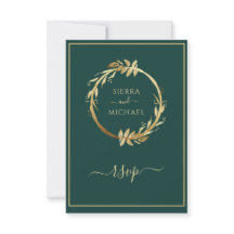 Gold Emerald Green Eucalyptus Wreath Wedding