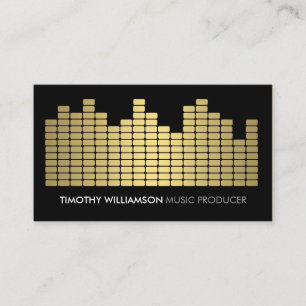 Gold Equalizer Musician, DJ, Band Business Card Visitenkarte