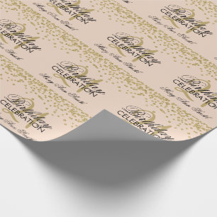 Gold erröten Rosa-21. Geburtstags-GlitzerConfetti Geschenkpapier