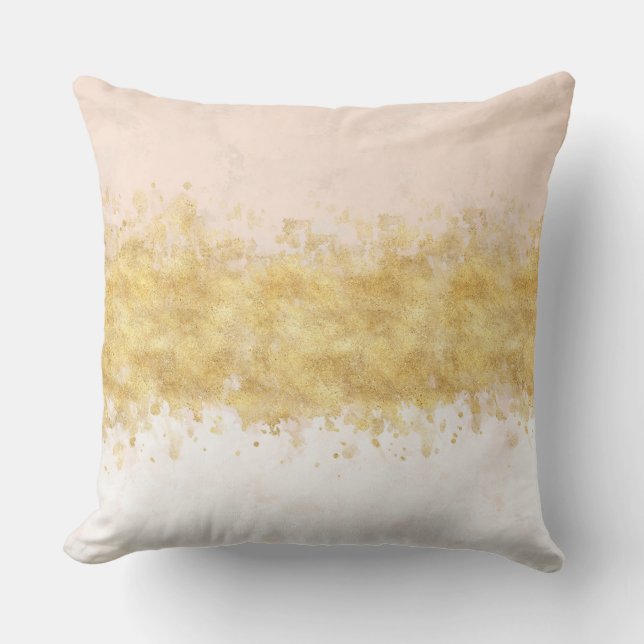 Gold erröten rosa Aquarell-Zauber Kissen (Vorderseite)