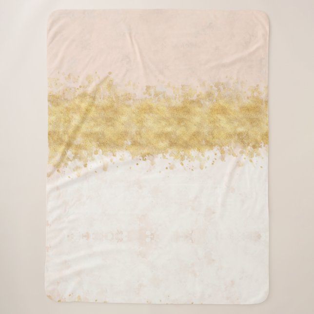 Gold erröten rosa Aquarell-Zauber Sherpadecke (Vorderseite)