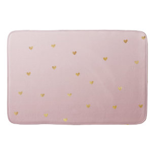 Gold erröten rosa Ombre Herzen Badematte
