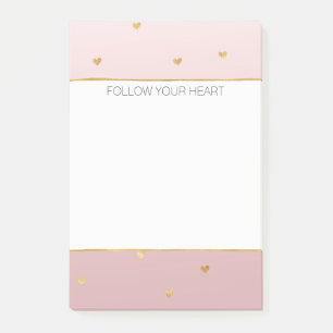 Gold erröten rosa Ombre Herzen Post-it Klebezettel