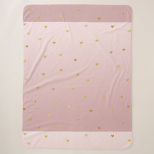Gold erröten rosa Ombre Herzen Sherpadecke