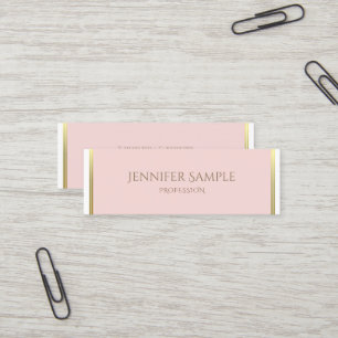 Gold erröten rosa weißes Luxe schlichtes Mini Visitenkarte