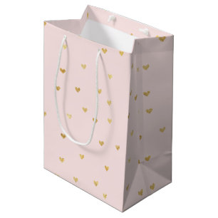 Gold erröten rosa wenig Herzen Mittlere Geschenktüte