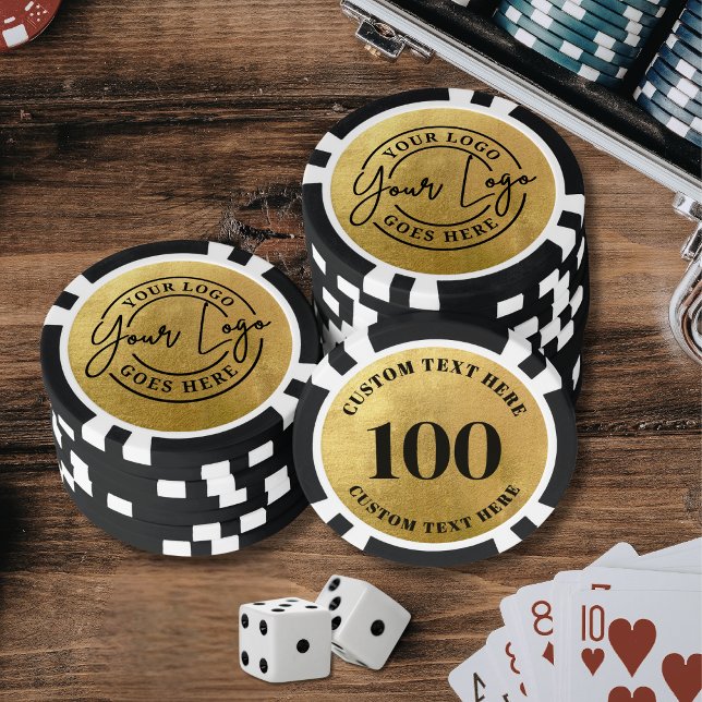 Gold Erstellen Sie Ihr eigenes Logo Pokerchips (Create Your Own Logo Gold Poker Chips)