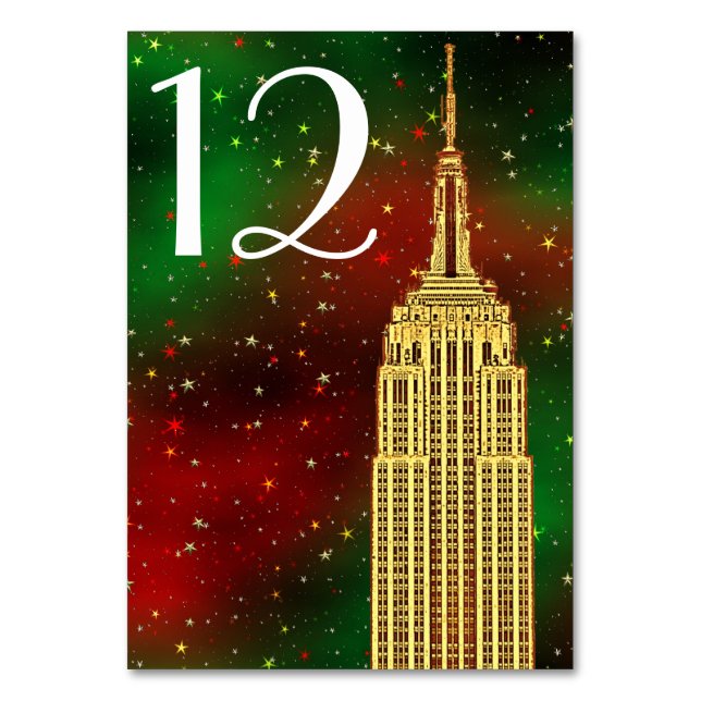 Gold ESB Skyline #2 Weihnachtsstern Tischnummer (Vorderseite)
