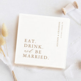 Gold essen Drink und Verheiratet Probe Abendessen Serviette