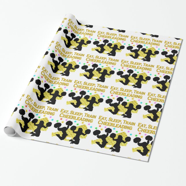 GOLD ESSEN SLEEP CHEERLEADING DESIGN GESCHENKPAPIER (Ungerollt)