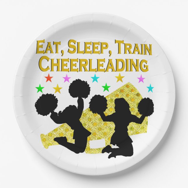 GOLD ESSEN SLEEP CHEERLEADING DESIGN PAPPTELLER (Vorderseite)