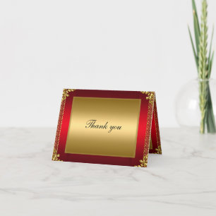 Gold et Red Carte de remerciements Ajoutez votre p