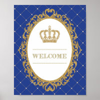 Gold et Royal Blue Baby Prince King Affiche de bie