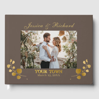 Gold Eucalyptus Mariage PHOTO Livre d'or